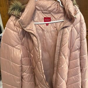 GUESS Women's Pink Quilted Jacket